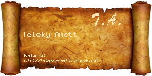 Teleky Anett névjegykártya