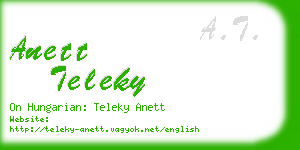 anett teleky business card